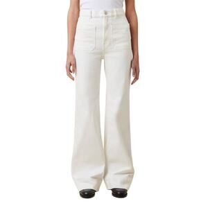 New Jeanerica St. Monica White Flared Denim Jeans 25/32 Mid Rise Casual 1875-P